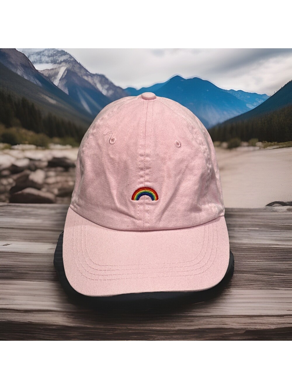 God’s Promise 🌈 Rainbow Arch Of Colors Refraction Dispersion Pink Baseball Cap